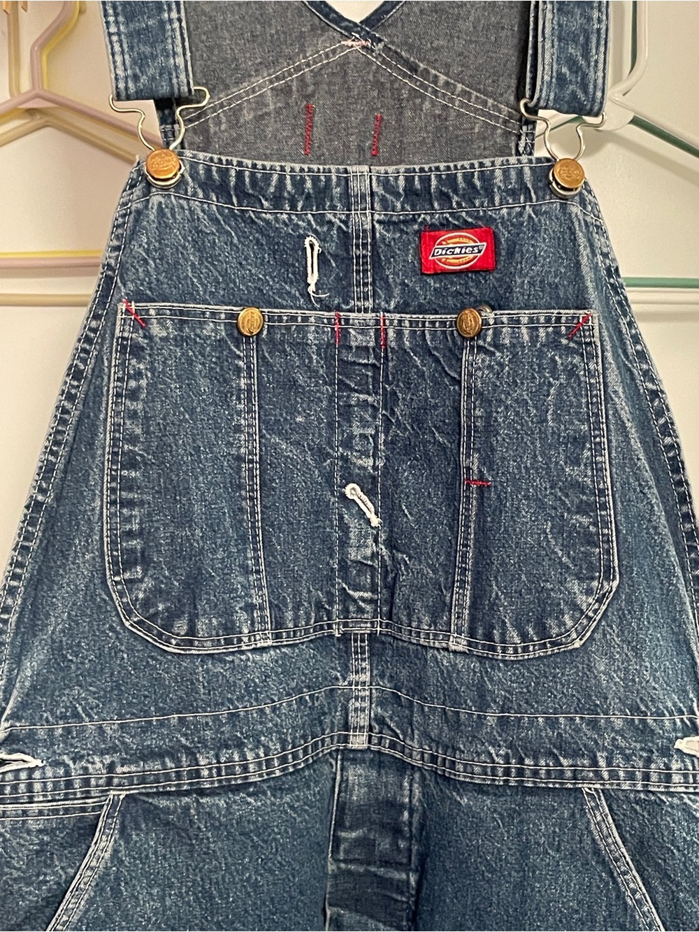 Vintage 90’s Dickies Stonewash Blue Denim Overalls